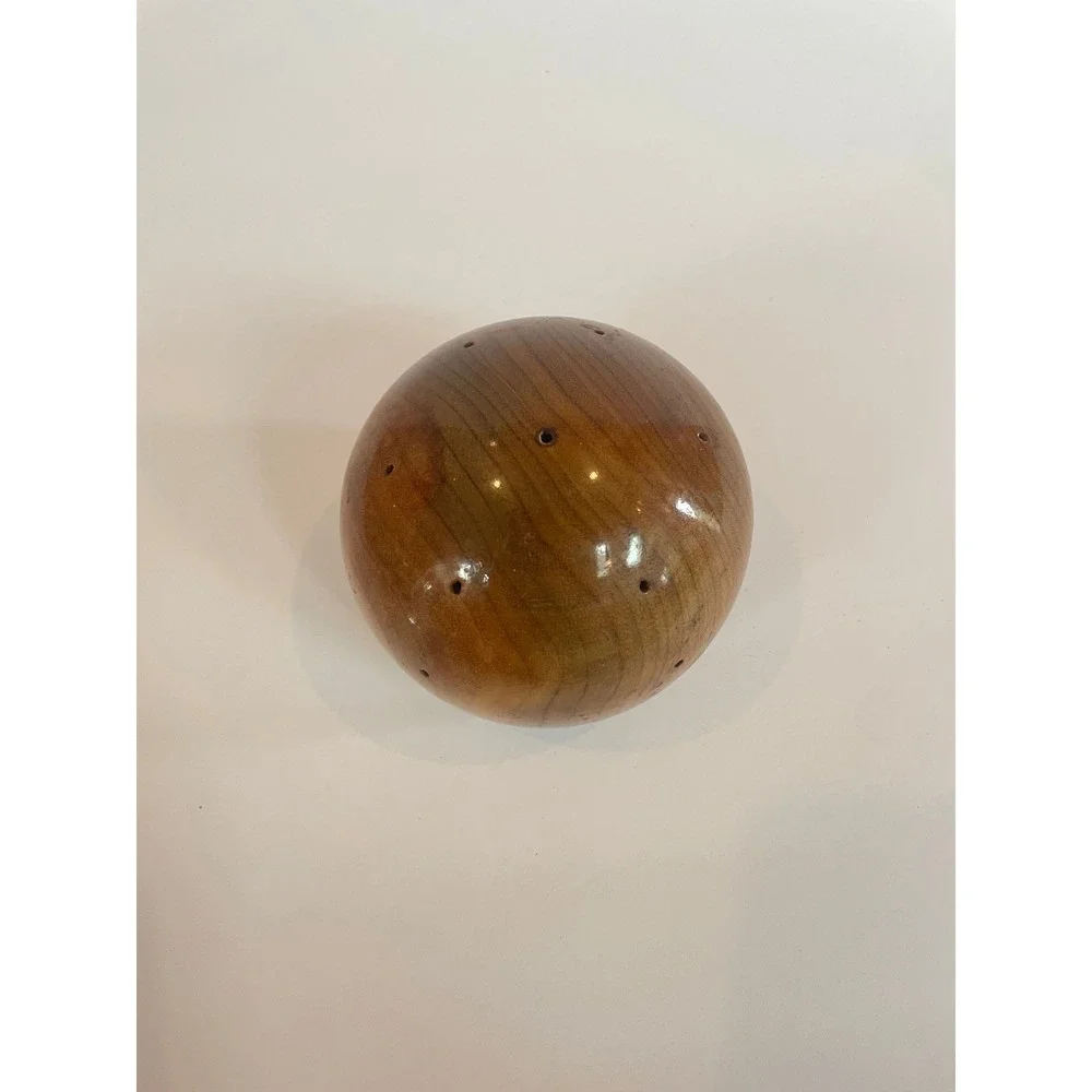 Vintage Oregon Myrtlewood Toothpick Holder Sphere | Mid Century Porcupine